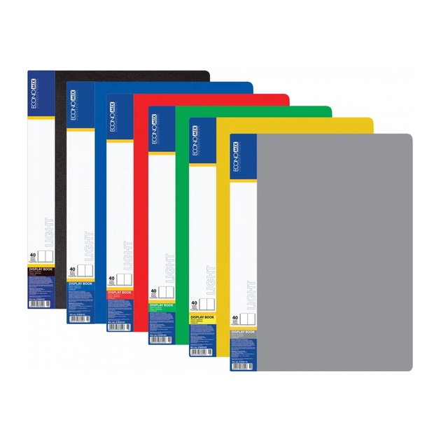Папка с файлами Economix Light А4 с 40 файлами, ассорти (E37604) - изображение 1
