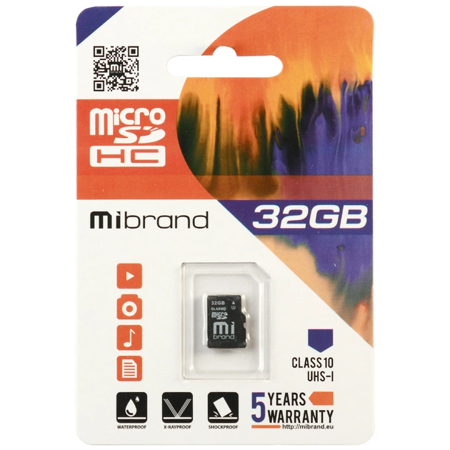 Карта пам'яті Mibrand 32GB microSDHC class 10 UHS-I (MICDHU1/32GB) - изображение 1