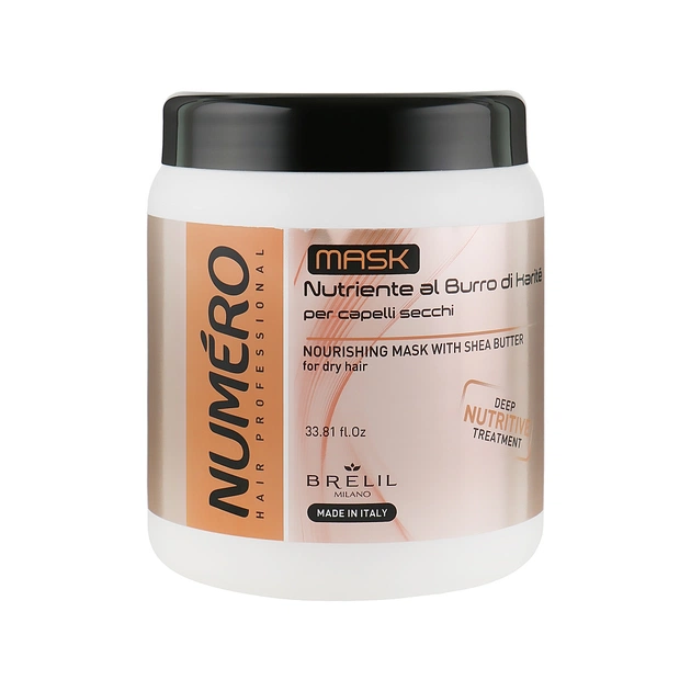 Маска для волосся Brelil Numero живильна з олією каріте і авокадо 1 л (8011935069712) - picture 1