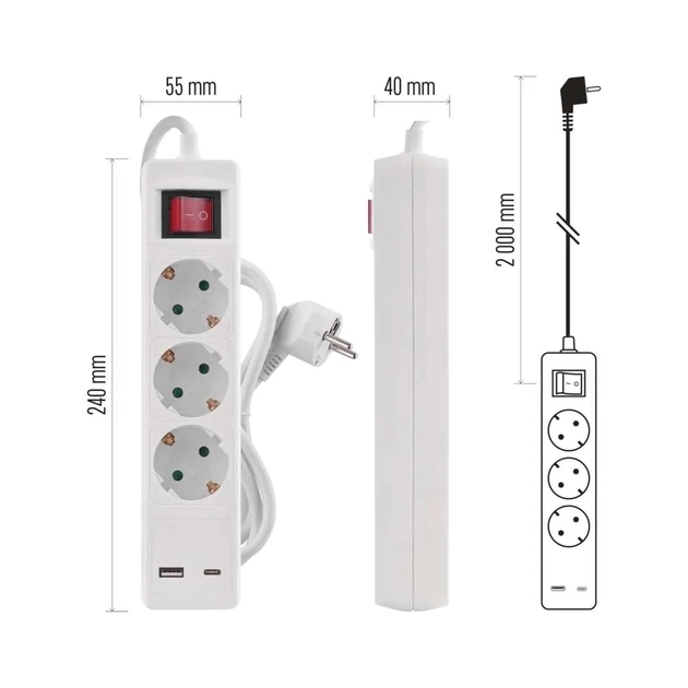 Мережевий подовжувач EMOS P1322CU - picture 9