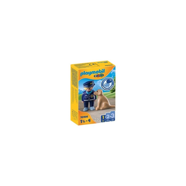Конструктор Playmobil 1.2.3 Поліцейський з собакою (70408) - зображення 1