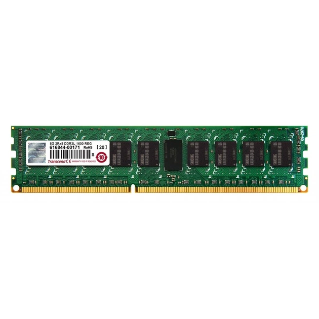 Модуль пам'яті для сервера DDR3 8GB ECC RDIMM 1600MHz 2Rx8 1.35V CL11 Transcend (TS1GKR72W6H) - изображение 1