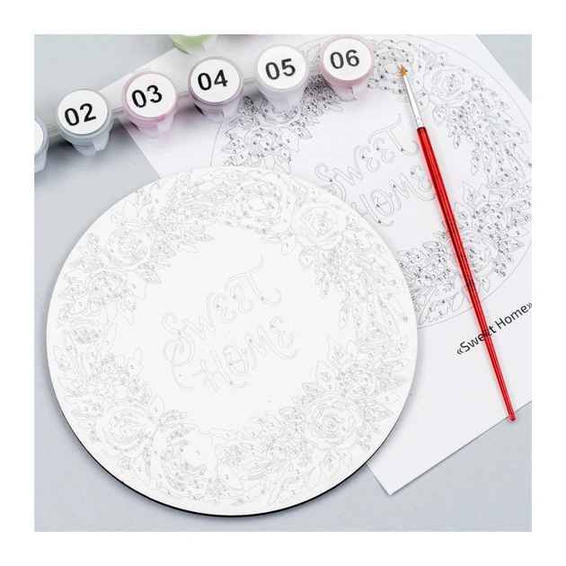 Картина по номерам Rosa Sweet Home", кругла, 15 см, мольбертом (4823098548713) - picture 4