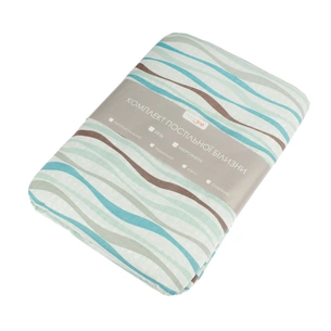 Постільна білизна Home Line Хвилі, клітина бірюза бязь полуторний (163847) зображення 1