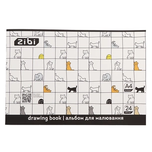 Альбом для рисования ZiBi А4 CUTE CATS, 24 листов на скобе (ZB.1424-12) изображение 1