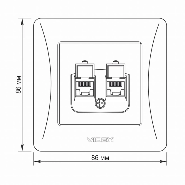 Комп'ютерна розетка Videx BINERA CAT6 + CAT3 подвійна черн (VF-BNSK2PC6TF3-BG) - picture 6