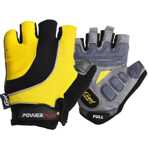 Велорукавиці PowerPlay 5037 Black/Yellow M (5037C_M_Yellow) - зображення 1