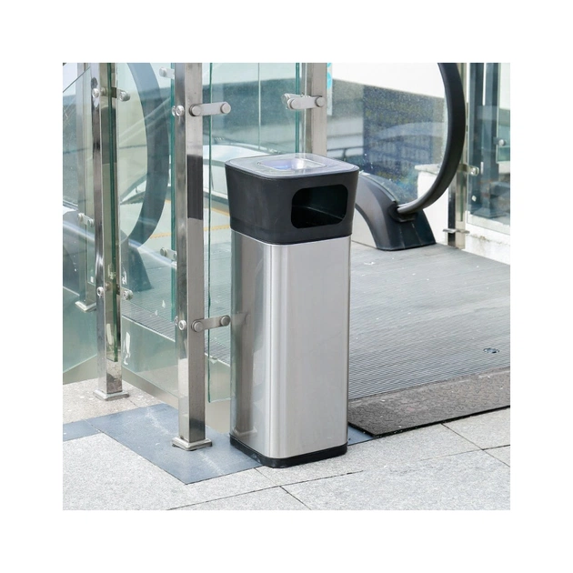 Контейнер для сміття JAH квадратный з попільничкою Срібний металік 25 л (6331) - picture 9