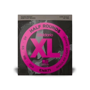 Струни для гітари D'Addario XL Half Rounds Bass Regular Light (45-100) (ENR71) зображення 1