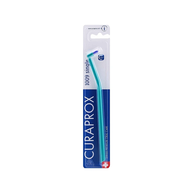 Зубна щітка Curaprox CS 1009 Single & Sulcular 9 мм Монопучкова Бірюзова (CS 1009-05) - зображення 1