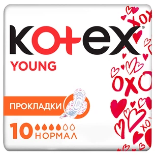 Гігієнічні прокладки Kotex Young Normal 10 шт. (5029053542881) зображення 1