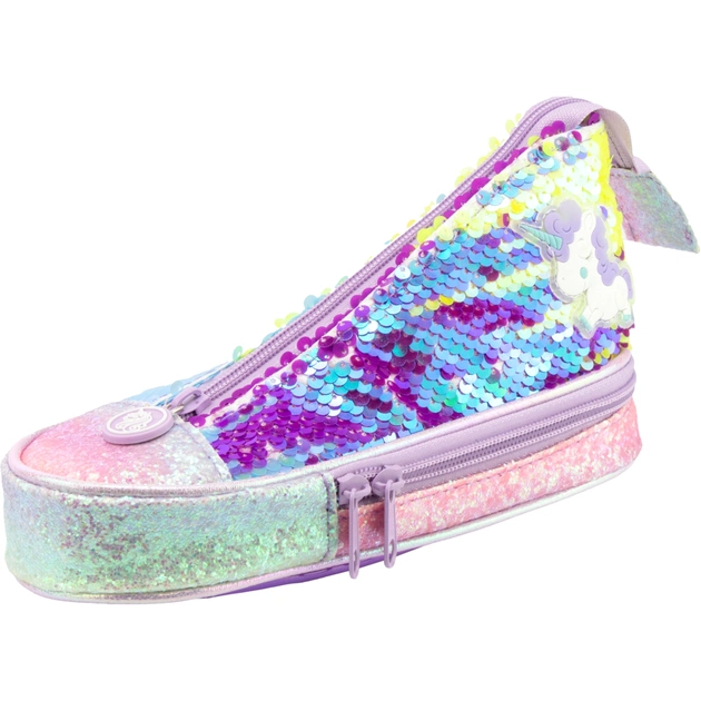 Пенал Cool For School у формі кеда з паєтками 2 відділення Фіолетовий (5987-purple) - зображення 1
