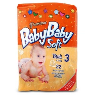 Підгузки BabyBaby Soft Premium Midi 3 (4-9 кг) 22 шт (8588004865518) зображення 1