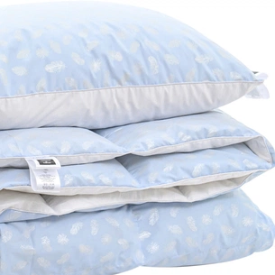 Ковдра MirSon Набір пуховий №2128 Bio-Blue Зима 70% пух 220х240 + подушка 50х70 пружна (2200003023985) зображення 1