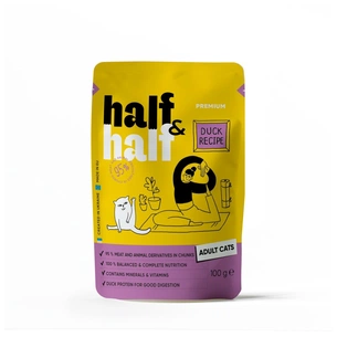 Вологий корм для кішок Half&Half шматочки з качкою у соусі 100 г (4820261920918) зображення 1