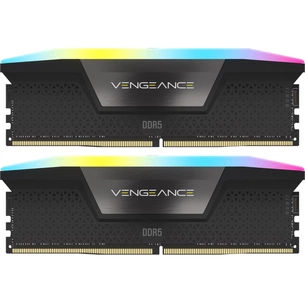 Модуль пам'яті для комп'ютера DDR5 64GB (2x32GB) 6000 MHz Vengeance RGB Black Corsair (CMH64GX5M2B6000C40) зображення 1