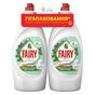Засіб для ручного миття посуду Fairy Ніжні руки Чайне дерево і М'ята 2 х 900 мл (8700216759649) - зменшене зображення 1