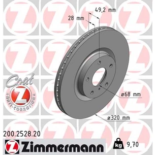 Гальмівний диск ZIMMERMANN 200.2528.20 зображення 1