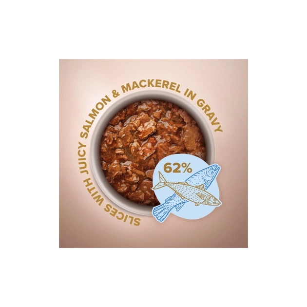 Вологий корм для собак Club 4 Paws Selection Плюс Шматочки з лососем та макрелью в соусі 85 г (4820215368056) - picture 2