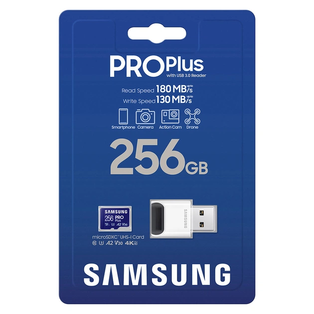 Карта пам'яті Samsung 256GB microSDXC class 10 UHS-I U3 V30 Pro Plus (MB-MD256SB/WW) - picture 3