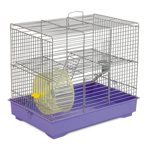 Клітка для гризунів Природа "Міккі" 37x25x30 см з колесом хром/фіолетова (4823082415120) изображение 1