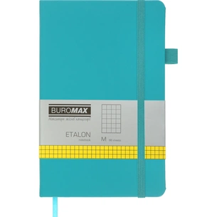 Книга записная Buromax Etalon 125x195 мм 96 листов в клетку обложка из искусственной кожи Бирюзовая (BM.291160-06) изображение 1