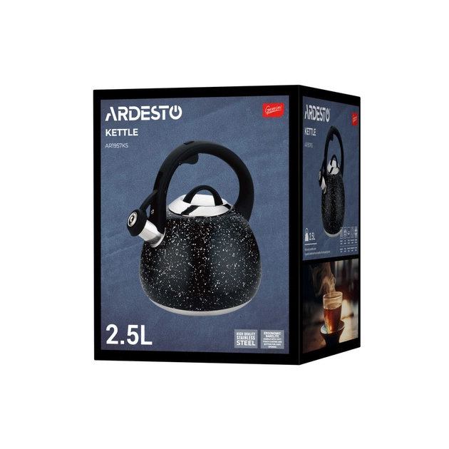 Чайник Ardesto Gemini 2.5 л Чорний Мармур (AR1957KS) - picture 8