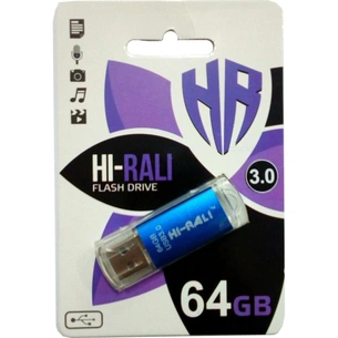 USB флеш накопичувач Hi-Rali 64GB Rocket Series Blue USB 2.0 (HI-64GBVCBL) зображення 1