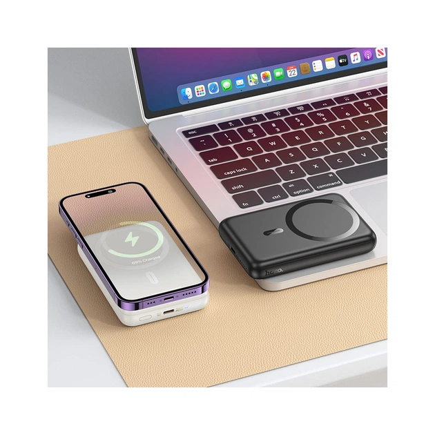 Батарея універсальна HOCO 10000mAh Grace PD/20W Magnetic White (J141 / 714985) - зображення 10