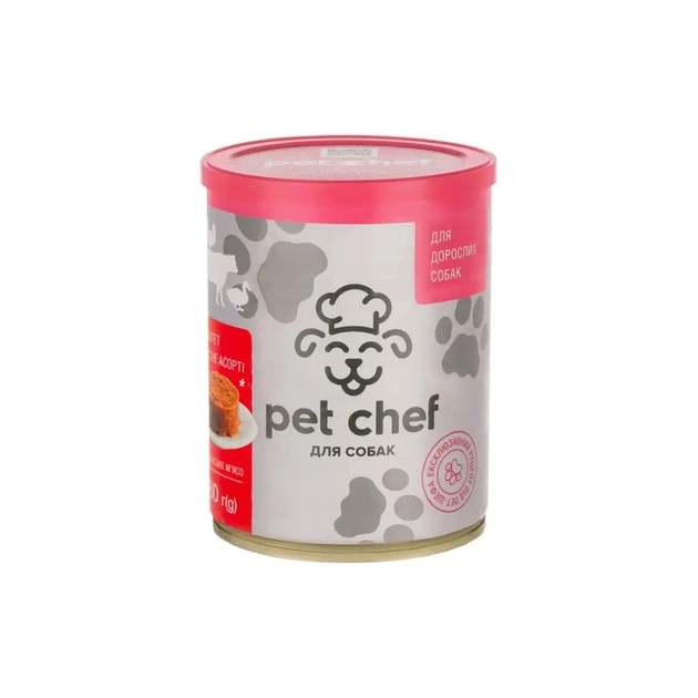 Консерви для собак Pet Chef паштет м’ясне асорті 800 г (4820255190433) - изображение 1