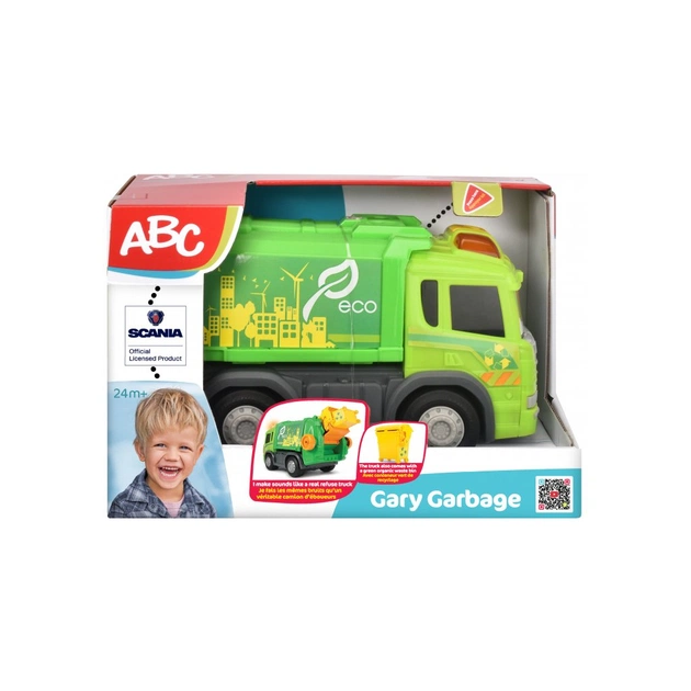 Спецтехніка Dickie Toys Сміттєвоз АВС "Сканія. Гері" з контейнером, зі звук. та світл. ефектами, 25 см (4114004) - зображення 1