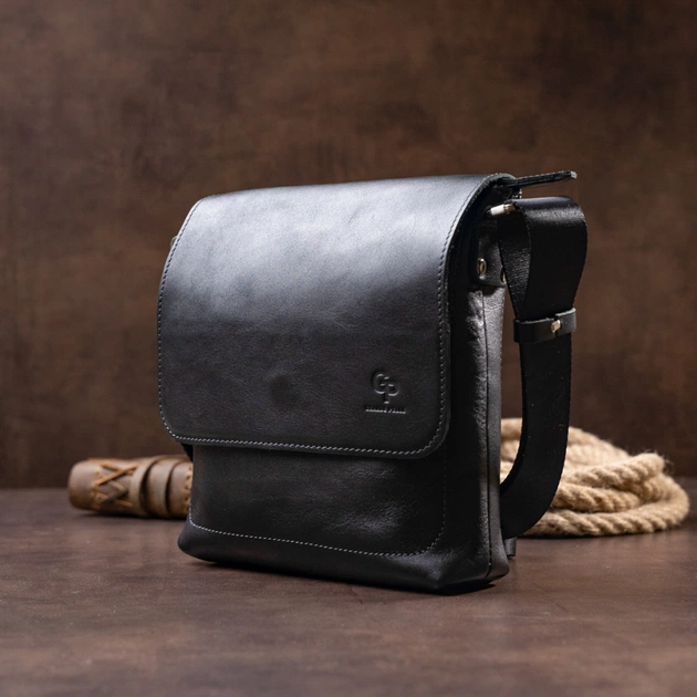 Сумка Grande Pelle У гладкій шкірі Чорна (11333) - зображення 9