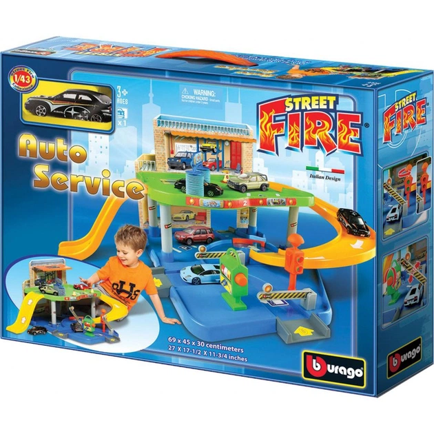 Ігровий набір Bburago Гараж (2 рівні, 1 машинка 1:43) (18-30039) - picture 2