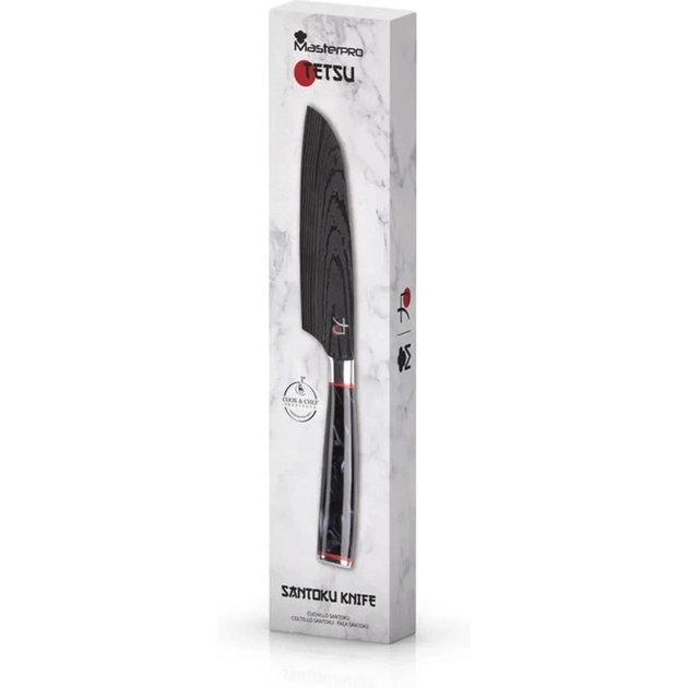 Кухонний ніж MasterPro Tetsu, сантоку, 12.5 см, чорний (BGMP-4129-MBK) - зображення 5