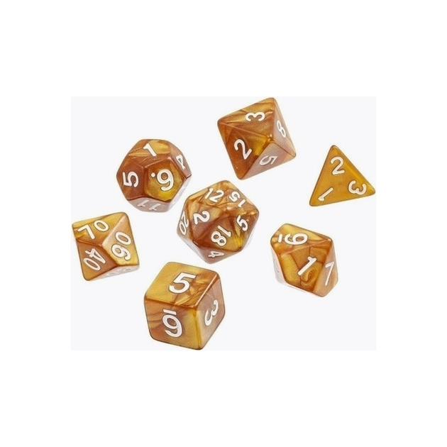 Набір кубиків для настільних ігор Games 7 Days Pearl 7 Dice Set - Gold (g7dpearl01) - зображення 1