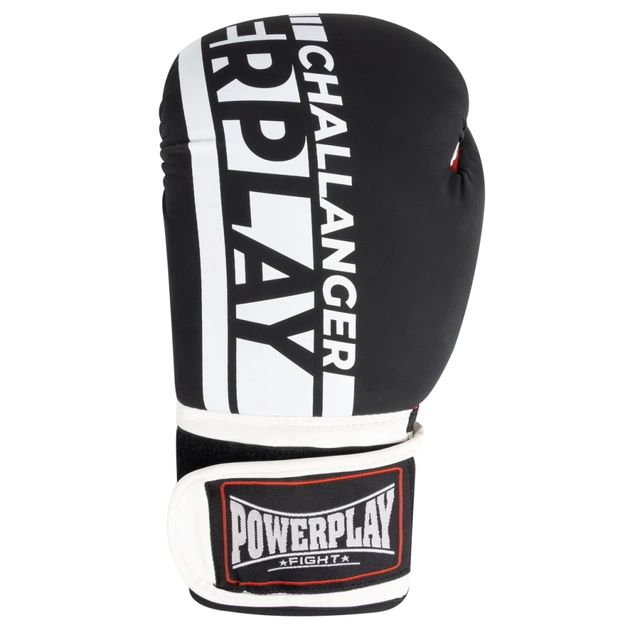 Боксерські рукавички PowerPlay 3086 Matt Challenger Чорно-Білі 16 унцій (PP_3086_16oz_Bl/White) - picture 2