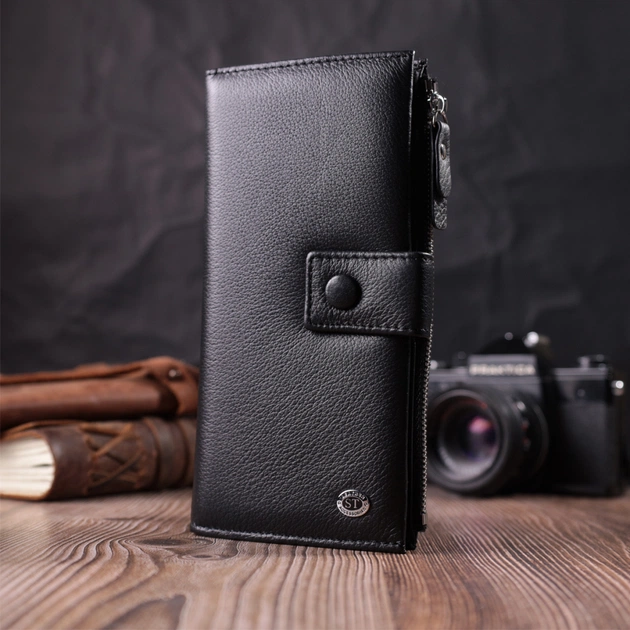 Гаманець ST Leather З натуральної шкіри Чорний (22537) - зображення 9