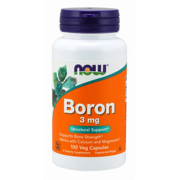 Минералы Now Foods Бор, 3 мг, Boron 3 mg, 100 вегетарианских капсул (NF1410) - изображение 1