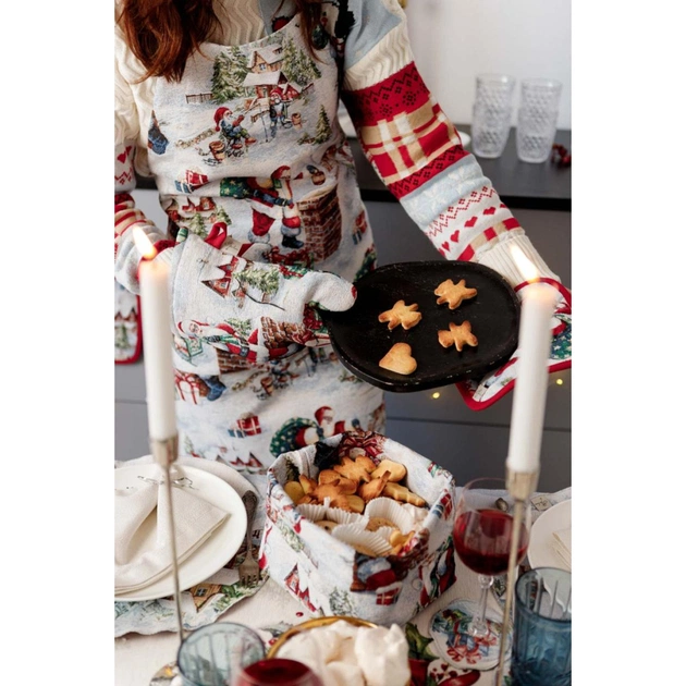 Кухонна прихватка Прованс Рукавиця гобеленова з велюром Снігова зима 32х16 см (037841) - picture 5