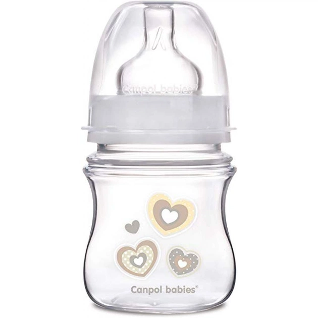 Пляшечка для годування Canpol babies антиколікова EasyStart Newborn baby з широк. отв. 120 мл (35/216_bei) - изображение 1