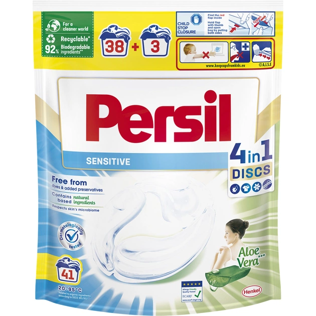 Капсули для прання Persil Discs Сенситив 41 шт. (9000101537734) - изображение 1