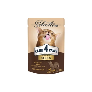 Вологий корм для кішок Club 4 Paws Selection Плюс Шматочки з телятиною в овочевому желе 80 г (4820215368032) зображення 1