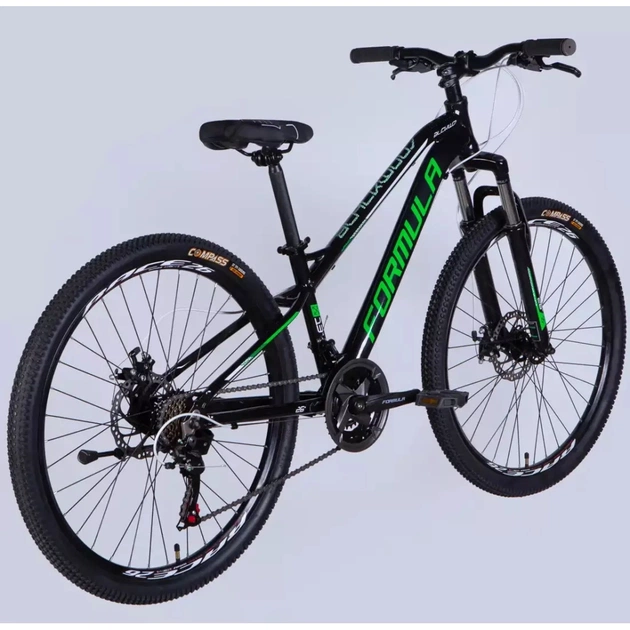Велосипед Formula 26" BLACKWOOD DD FR рама-13" AL 2026 чорний з зеленим (OPS-FR-26-801) - изображение 3