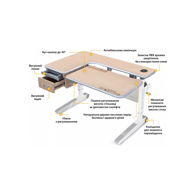 Парта Mealux Woodville Multicolor MG Energy (BD-850 MG/MC Energy) - picture 4