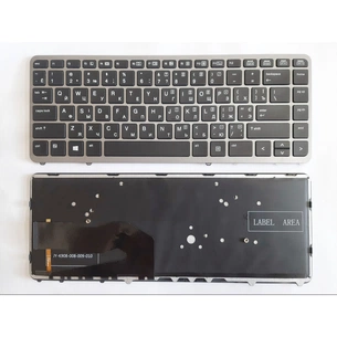 Клавіатура ноутбука HP EliteBook 840, 850 G1/G2, ZBook 14 G1/G2 чорна зі сріблястою рамкою та підсвіткою (A46121) зображення 1