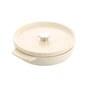 Сотейник KitchenAid Cast Iron чавунний з кришкою, 26 см, 2,77 л, мигдалевий крем (CC009010-001) - зменшене зображення 1