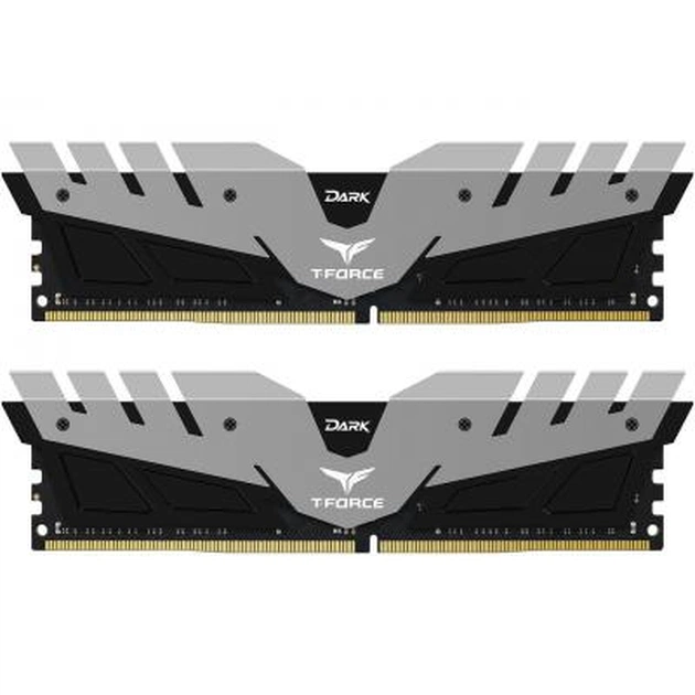 Модуль пам'яті для комп'ютера DDR4 16GB (2x8GB) 3200 MHz T-Force Dark Gray Team (TDGED416G3200HC16CDC01) - зображення 1