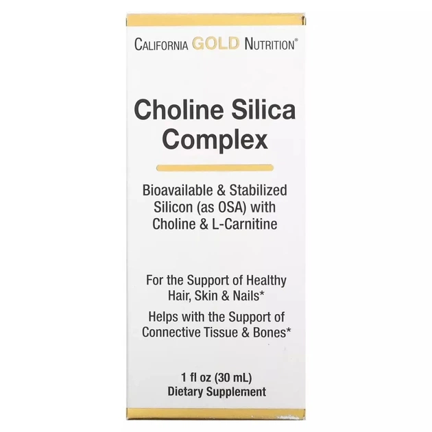 Вітамінно-мінеральний комплекс California Gold Nutrition Комплекс холіну і кремнію для підтримки волосся, шкіри та ін. (CGN-01597) - зображення 1