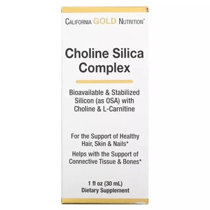 Вітамінно-мінеральний комплекс California Gold Nutrition Комплекс холіну і кремнію для підтримки волосся, шкіри та ін. (CGN-01597) зображення 1