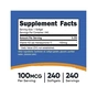 Вітамінно-мінеральний комплекс Nutricost Вітамін К2 у формі МК-7, 100 мкг, Vitamin K2 MK-7, 240 гелевих капсу (NCS67264) - зменшене зображення 3